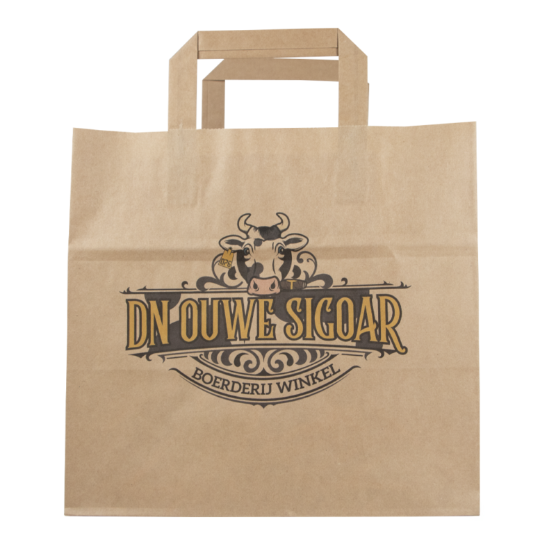 Papieren snacktassen met gevouwen handvat