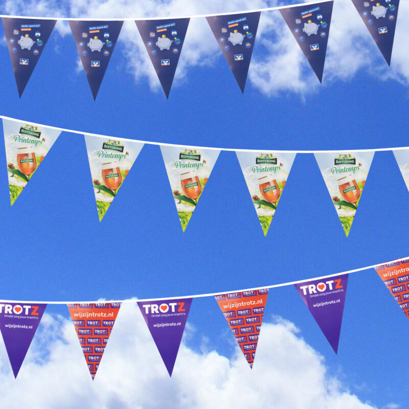 Wimpellijnen driehoek 15 x 21 cm