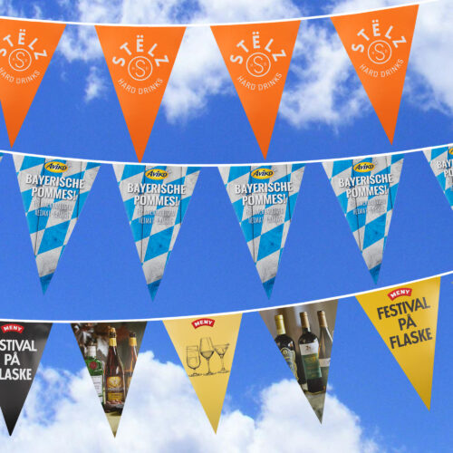 Wimpellijnen driehoek 20 x 30 cm