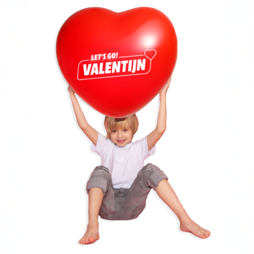 Reuzenballonnen bedrukt hartvorm - Ø 65 cm / omvang 170 cm / 25 inch