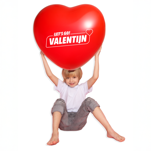Reuzenballonnen bedrukt hartvorm - Ø 65 cm / omvang 170 cm / 25 inch