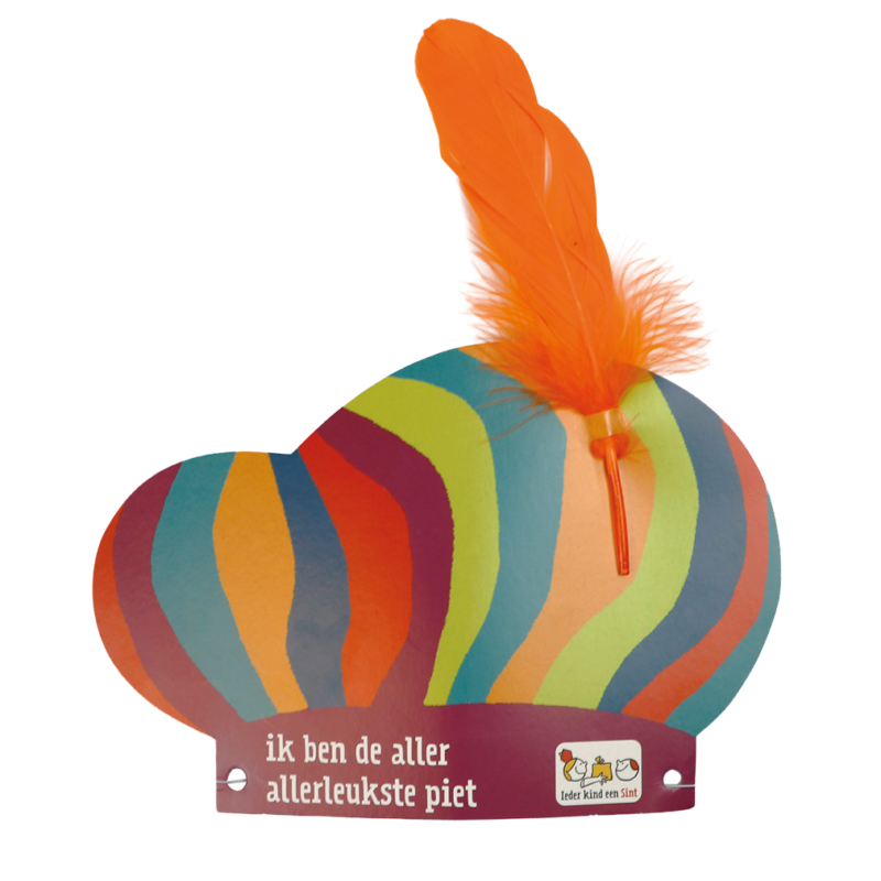 Allerleukste piet Pietenmuts met natuurveer