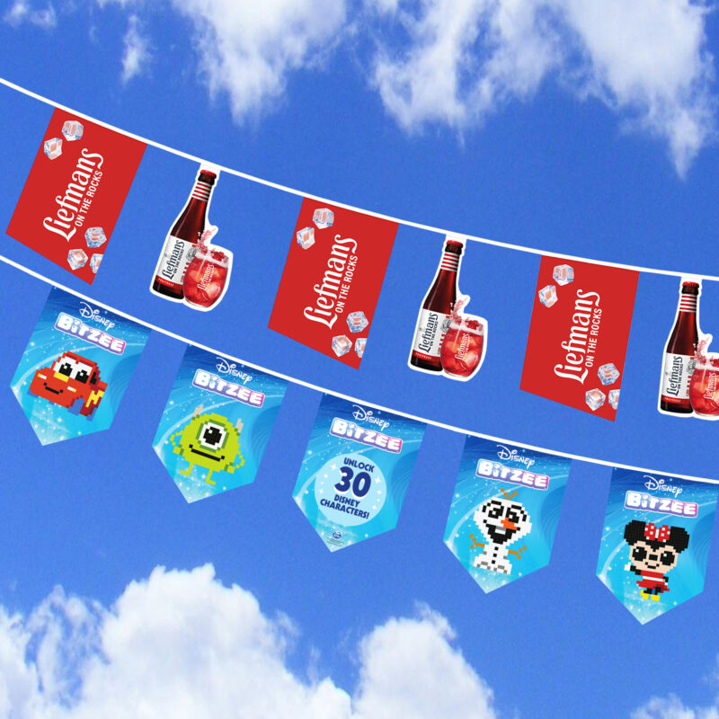 Vlaggenlijnen gestanste vormen