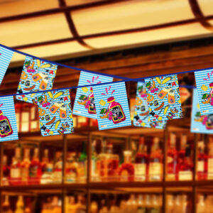 Vlaggenlijnen rechthoek 15 x 21 cm