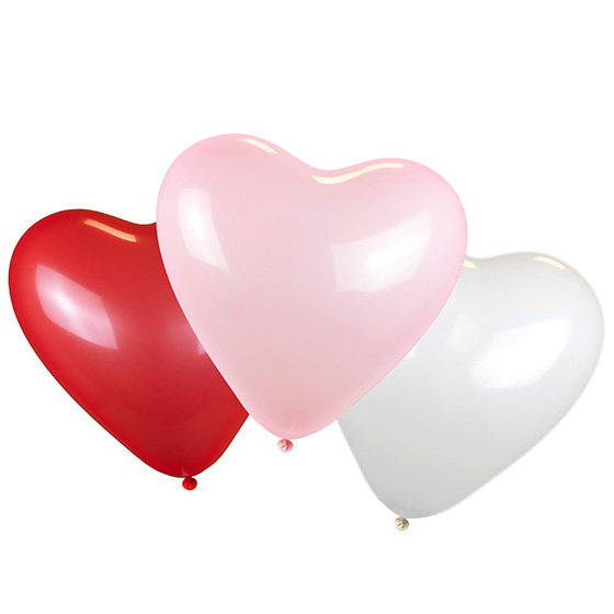 Hartballonnen onbedrukt Ø 33 cm / omvang 80/95 cm / 11 inch