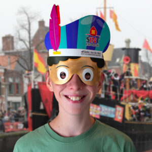 Pietenmasker gestanste veer