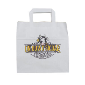 Papieren snacktassen met gevouwen handvat