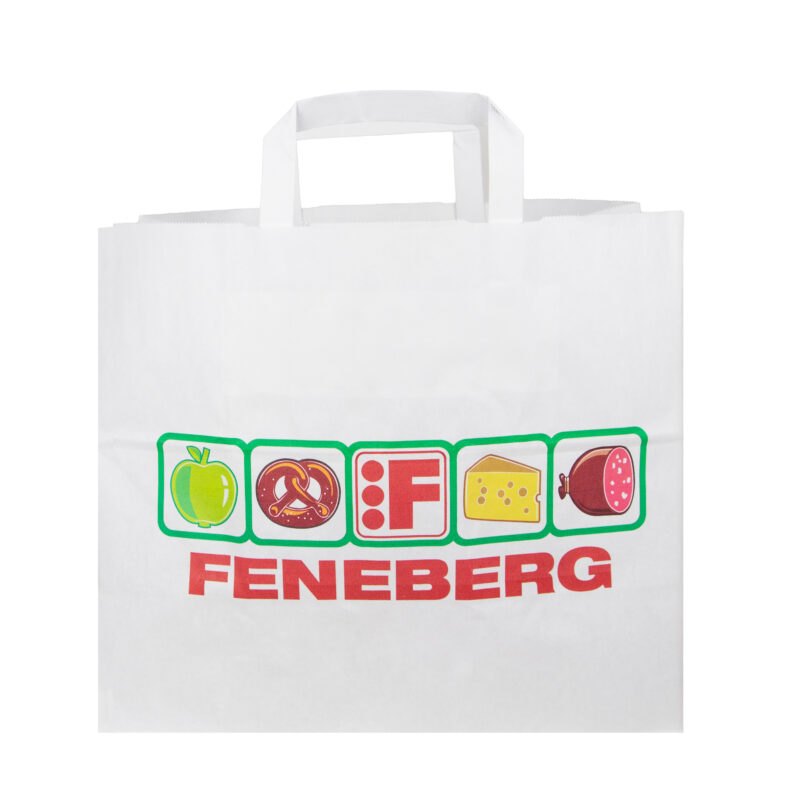 Papieren snacktassen met gevouwen handvat