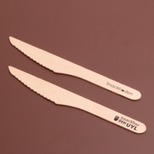 Bedrukt houten wegwerpbestek