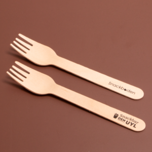 Bedrukt houten wegwerpbestek