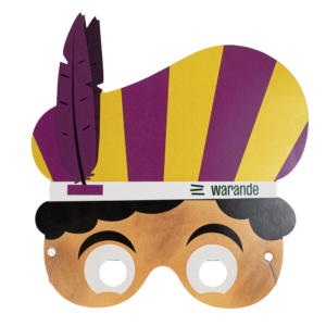 Pietenmasker gestanste veer