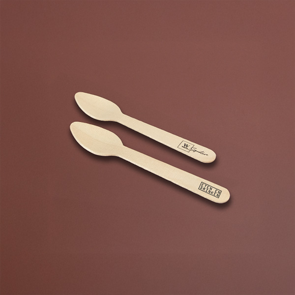 Bedrukt houten wegwerpbestek