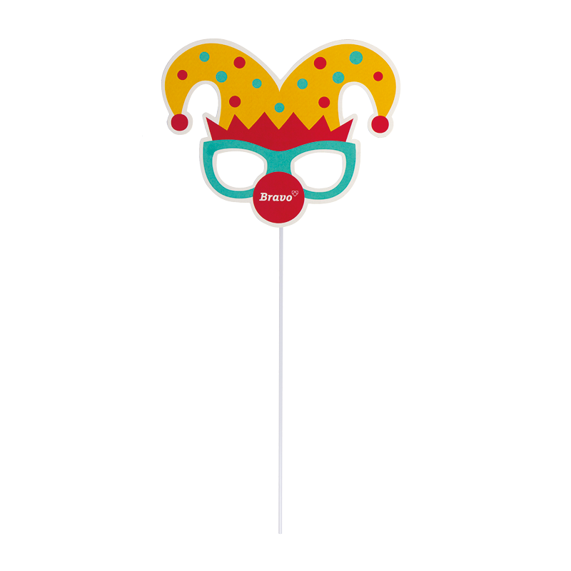 Maskers met stokje 16,5 x 23 cm