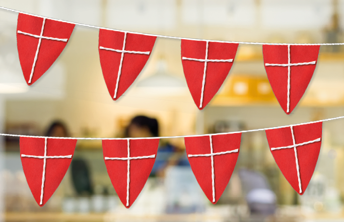 Vlaggenlijnen gestanste vormen